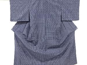 アンティーク　絣柄織り出し手織り紬着物